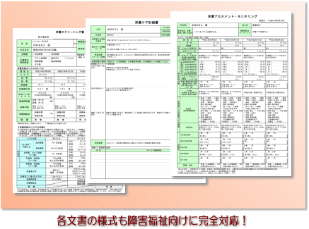 各文書の様式も障害福祉向けに完全対応！