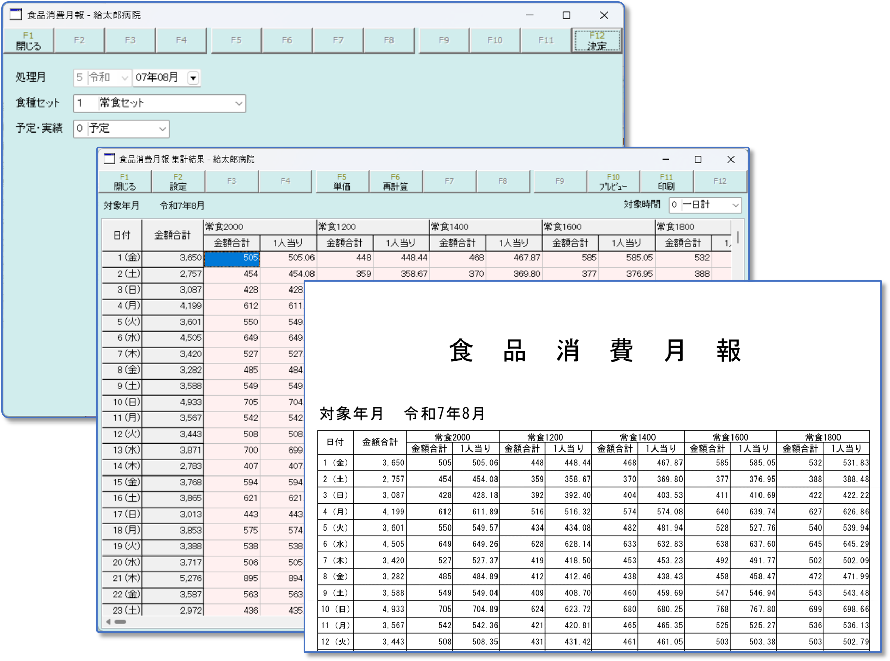 食品消費月報画面