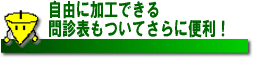 自由に加工できる問診表もついてさらに便利！