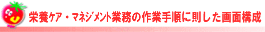 栄養ケア業務に則した画面構成